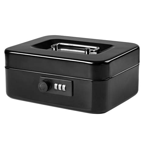 metal locking cash box|money box with combination lock.